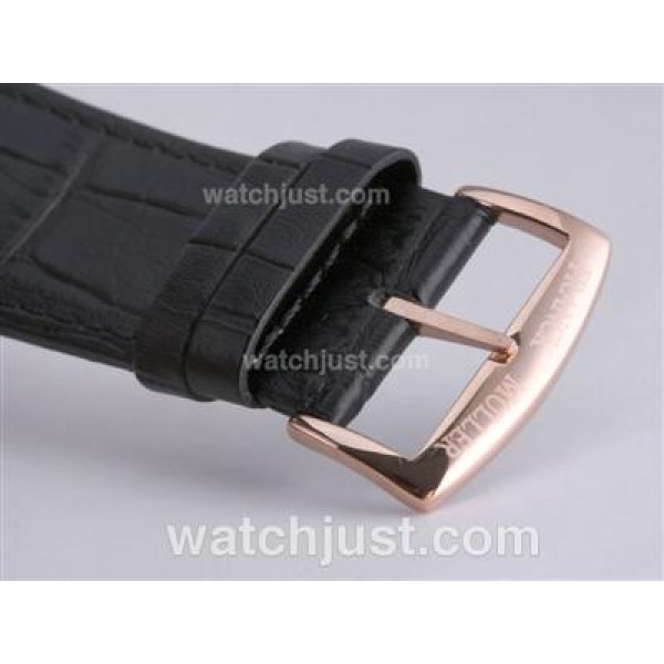 Franck Muller Master Square Rose Gold Case Diamond Bezel with White Dial-Number Marking-42MM