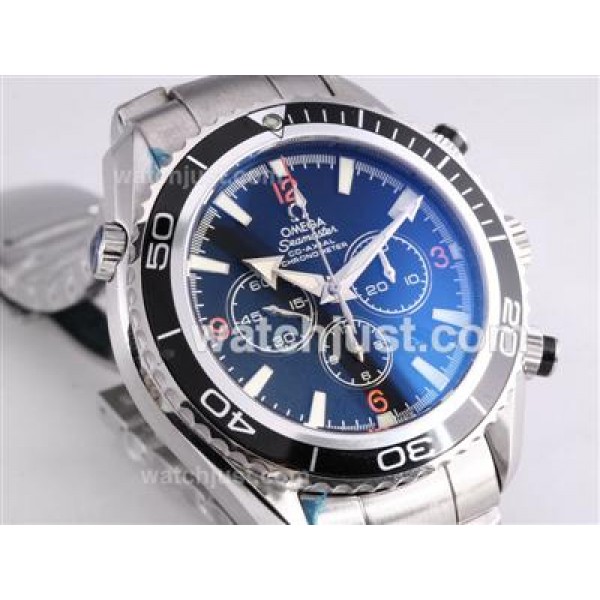 Best Quality Omega Seamaster Planet Ocean 45.5 Fake Watches With White Dials For Sale