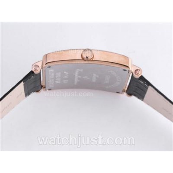 Franck Muller Master Square Rose Gold Case with Black Dial-Roman Marking-42MM