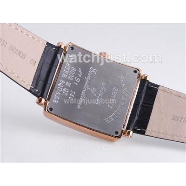 Franck Muller Master Square Rose Gold Case with Black Dial-Roman Marking-42MM