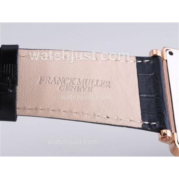 Franck Muller Master Square Rose Gold Case with Black Dial-Roman Marking-42MM