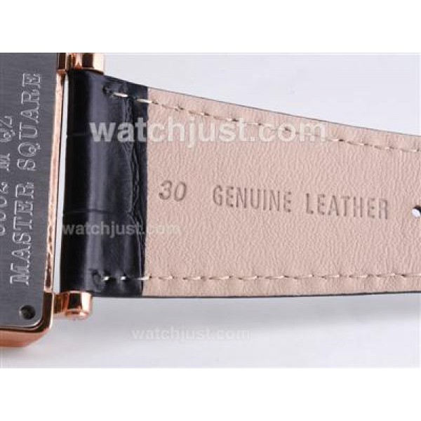 Franck Muller Master Square Rose Gold Case with Black Dial-Roman Marking-42MM