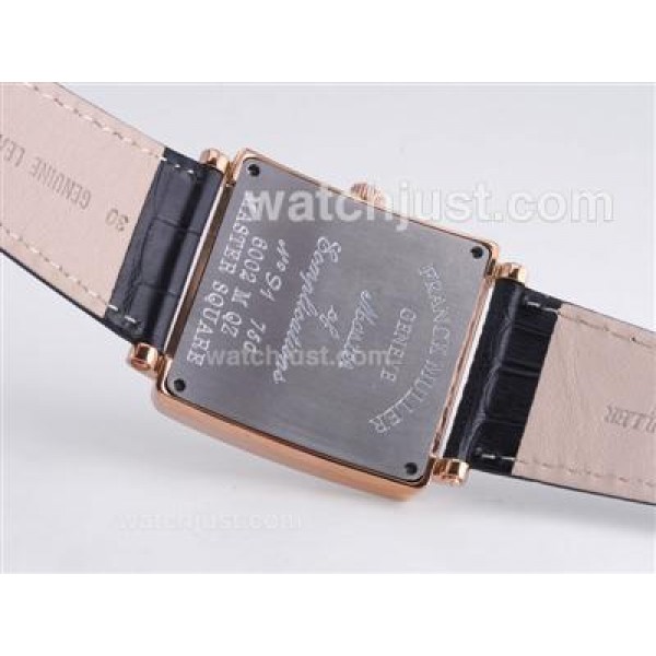 Franck Muller Master Square Rose Gold Case with White Dial-Colorful Number Marking-42MM
