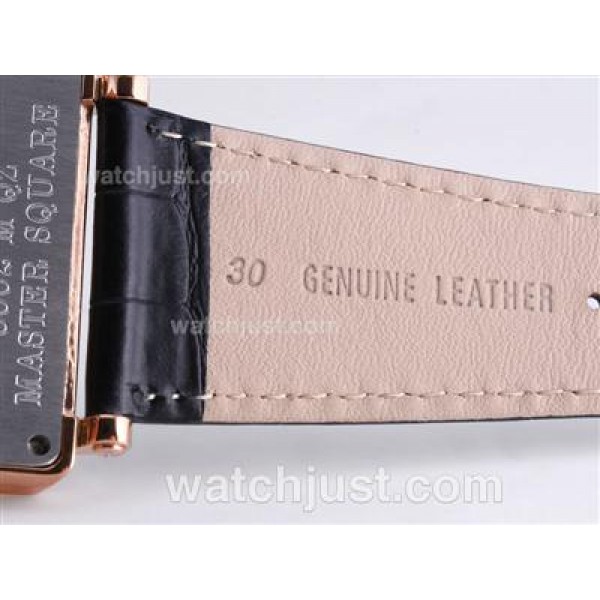 Franck Muller Master Square Rose Gold Case with White Dial-Colorful Number Marking-42MM