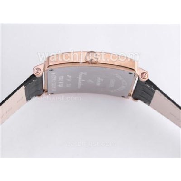 Franck Muller Master Square Rose Gold Case with Black Dial-Colorful Roman Marking-42MM