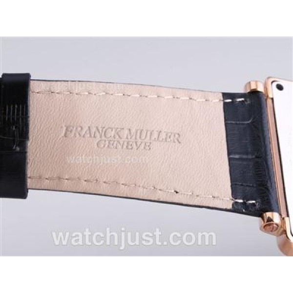Franck Muller Master Square Rose Gold Case with Black Dial-Colorful Roman Marking-42MM