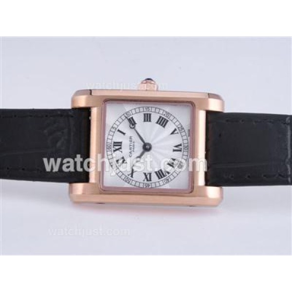 Cartier Argent Rose Gold Case with White Dial