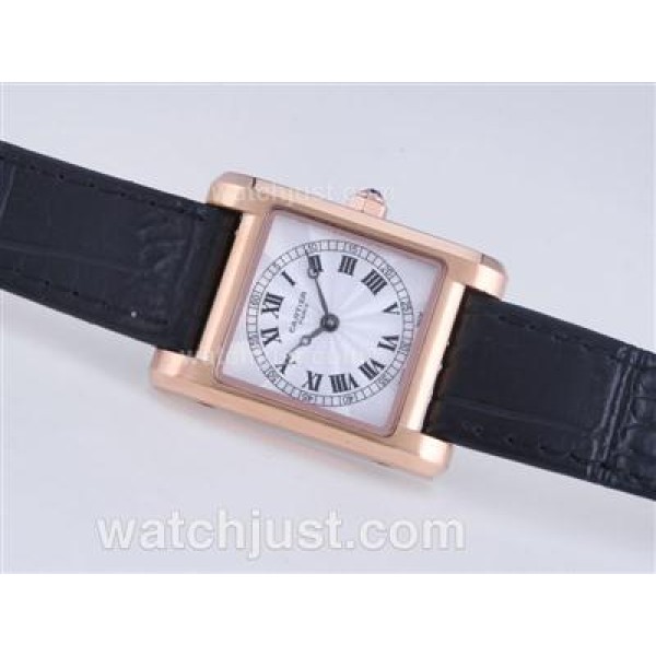 Cartier Argent Rose Gold Case with White Dial