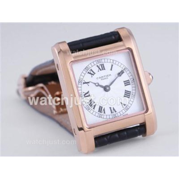 Cartier Argent Rose Gold Case with White Dial