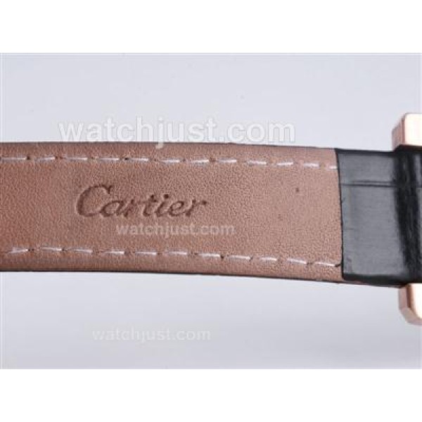 Cartier Argent Rose Gold Case with White Dial