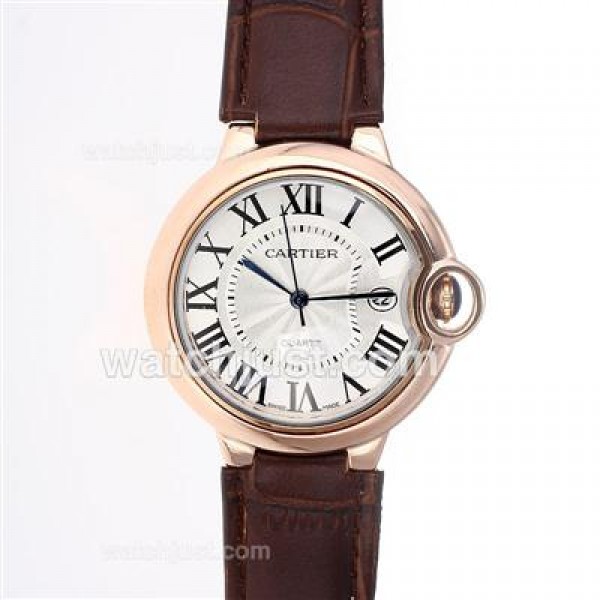 Cartier Ballon Bleu de Cartier Rose Gold Case with White Dial-Medium Size