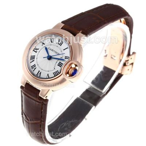Cartier Ballon Bleu de Cartier Rose Gold Case with White Dial-Lady Size
