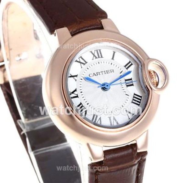 Cartier Ballon Bleu de Cartier Rose Gold Case with White Dial-Lady Size