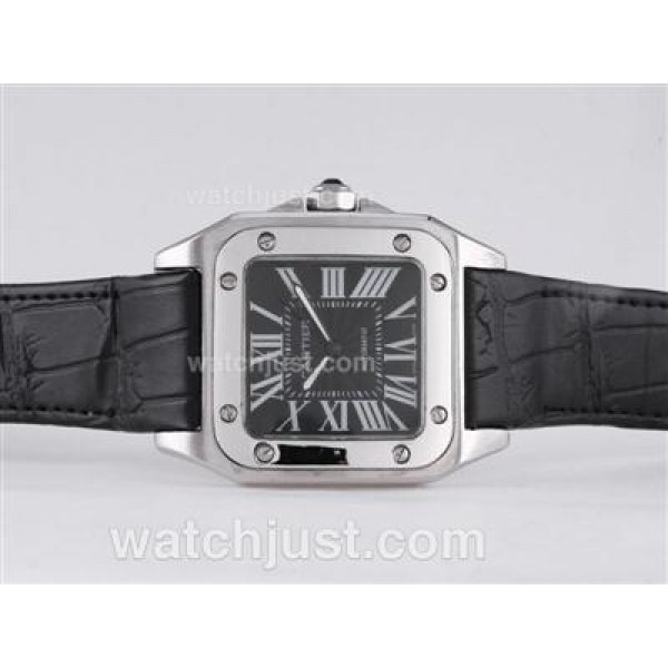 Cartier Santos 100 Automatic with Black Dial
