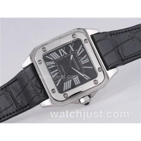 Cartier Santos 100 Automatic with Black Dial