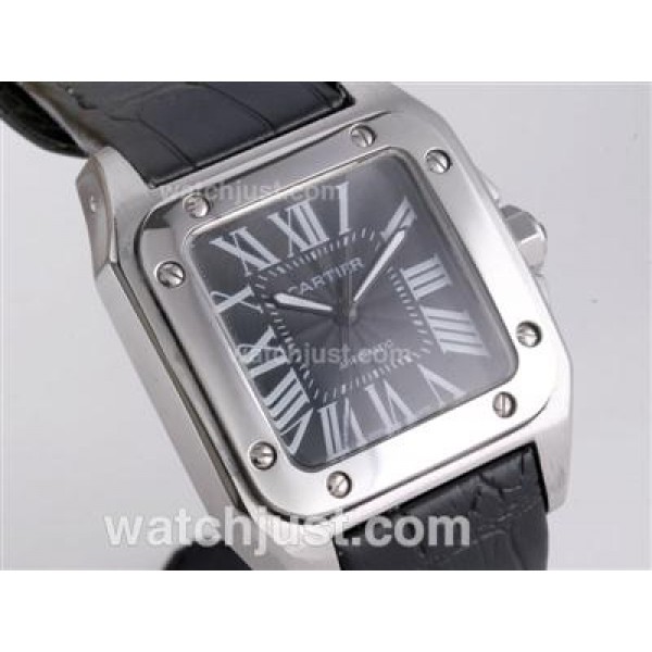 Cartier Santos 100 Automatic with Black Dial