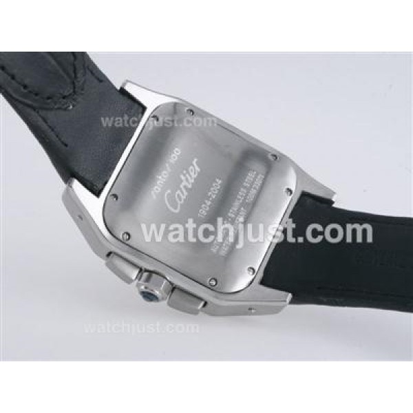Cartier Santos 100 Automatic with Black Dial