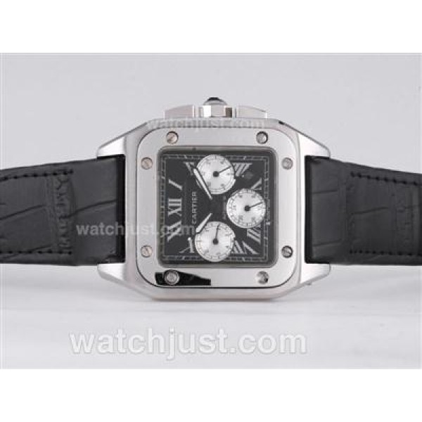 Cartier Santos 100 Automatic with Black Dial