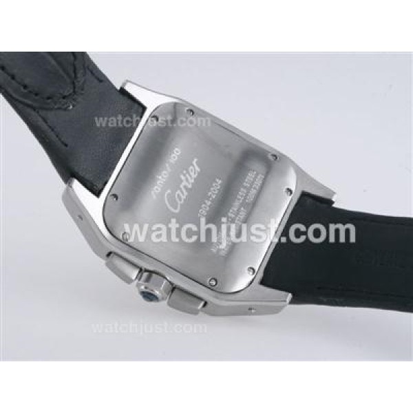 Cartier Santos 100 Automatic with Black Dial