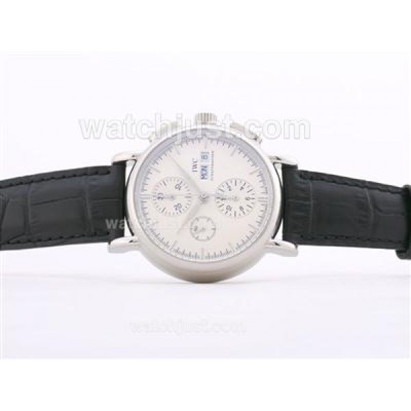 IWC Portofino Chronograph Swiss Valjoux 7750 Movement with White Dial