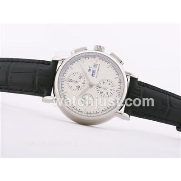 IWC Portofino Chronograph Swiss Valjoux 7750 Movement with White Dial