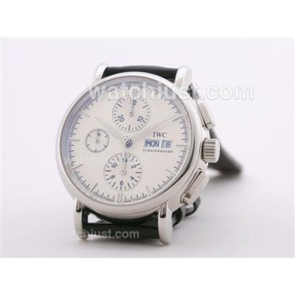 IWC Portofino Chronograph Swiss Valjoux 7750 Movement with White Dial