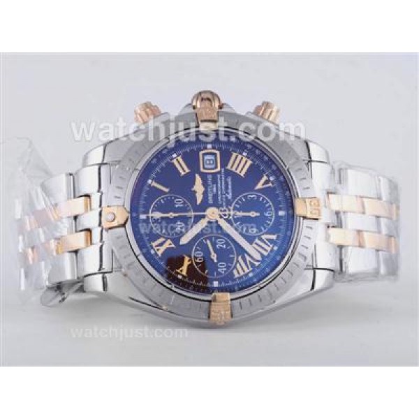 Breitling Chronomat Evolution Chrono Swiss Valjoux 7750 Movement Two Tone with Brown Dial