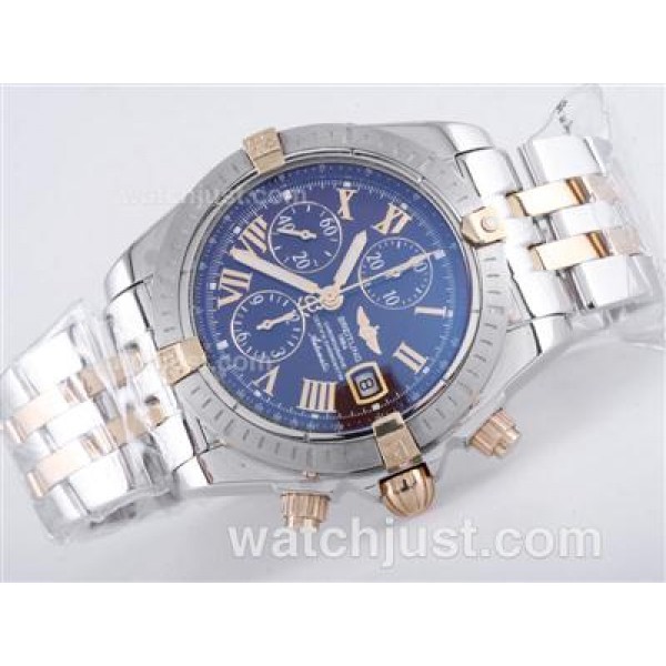 Breitling Chronomat Evolution Chrono Swiss Valjoux 7750 Movement Two Tone with Brown Dial