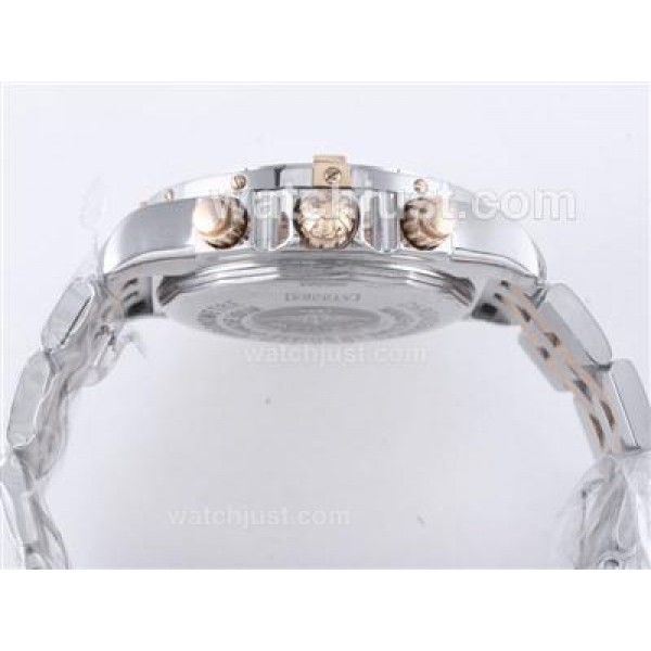 Breitling Chronomat Evolution Chrono Swiss Valjoux 7750 Movement Two Tone with Brown Dial