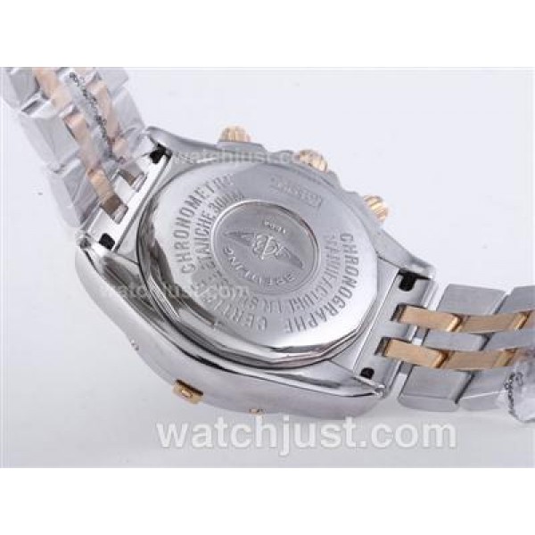 Breitling Chronomat Evolution Chrono Swiss Valjoux 7750 Movement Two Tone with Brown Dial