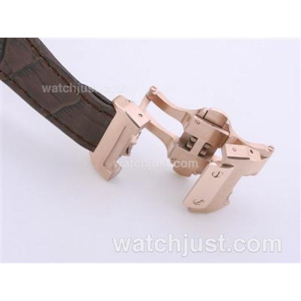 Cartier Santos 100 Chronograph Swiss Valjoux 7750 Movement Rose Gold Case-28800bph
