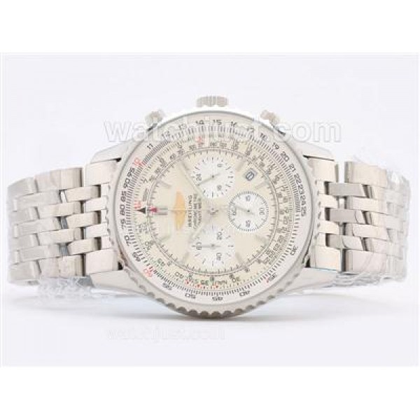 Breitling Navitimer Working Chronograph with White Dial-Stick Marking