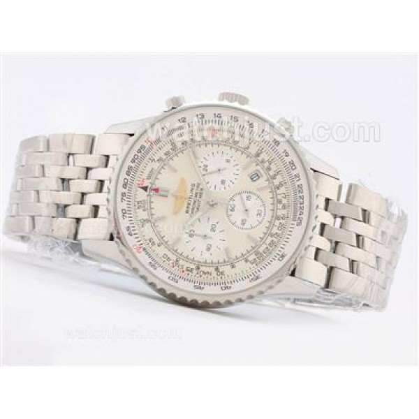 Breitling Navitimer Working Chronograph with White Dial-Stick Marking