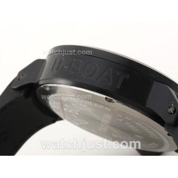 U-boat Italo Fontana Working Chronograph PVD Case with White Dial-Rubber Strap