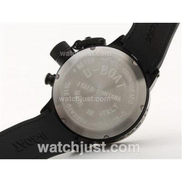 U-boat Italo Fontana Working Chronograph PVD Case with White Dial-Rubber Strap
