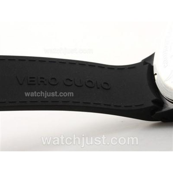 U-Boat Italo Fontana Working Chronograph PVD Case Black Dial with White Marking-Rubber Strap