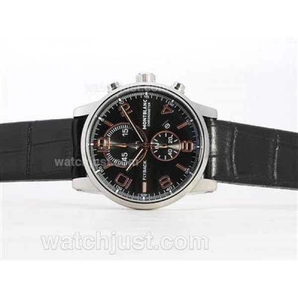 Montblanc Flyback Working Chronograph Black Dial -Rose Gold Marking