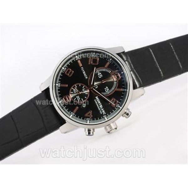 Montblanc Flyback Working Chronograph Black Dial -Rose Gold Marking