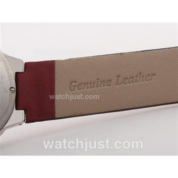 Cartier Ballon Bleu de Cartier Diamond Bezel White Dial with Red Strap -Lady Size