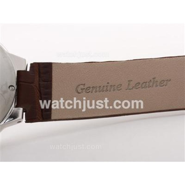 Cartier Ballon Bleu de Cartier Diamond Bezel White Dial with Brown Strap -Lady Size