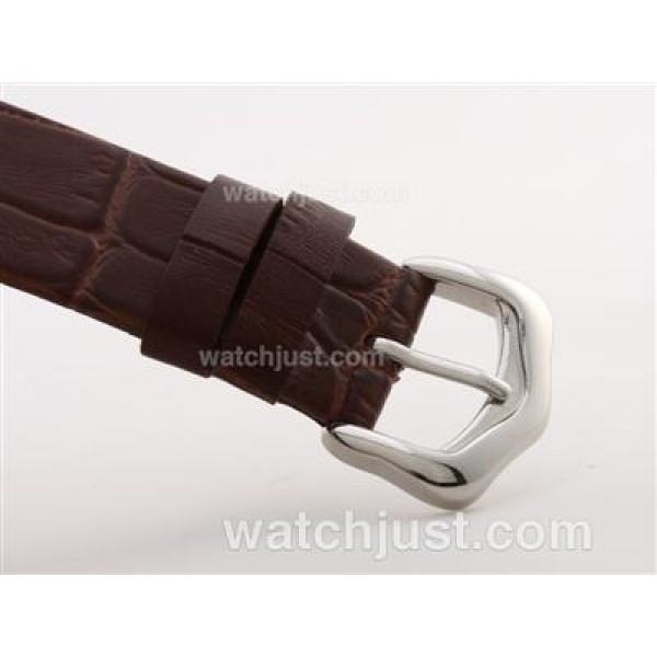 Cartier Ballon Bleu de Cartier Diamond Bezel White Dial with Brown Strap -Lady Size
