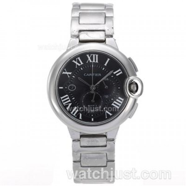 Cartier Ballon Bleu de Cartier Working Chrono SS Case with Black Dial