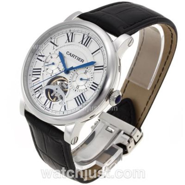 Cartier Ballon Bleau De Cartier Tourbillon Automatic with White Dial-AR Coating