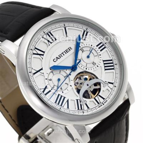 Cartier Ballon Bleau De Cartier Tourbillon Automatic with White Dial-AR Coating