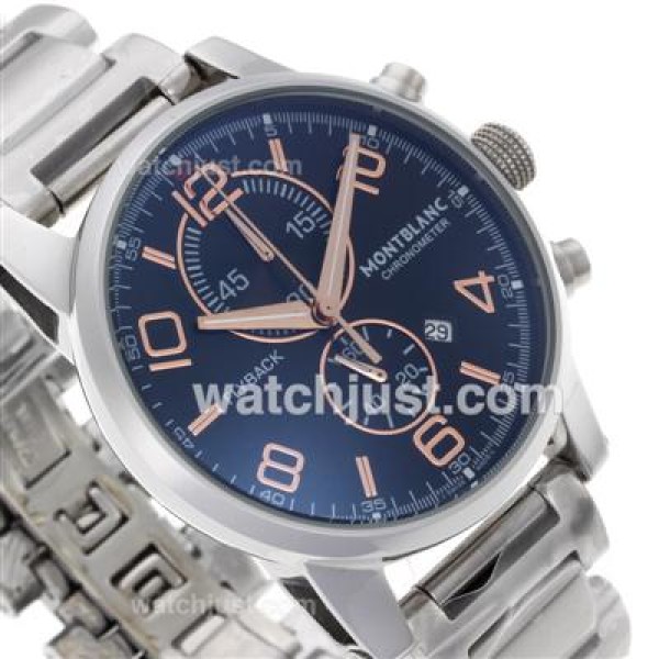 Montblanc Flyback Working Chronograph with Black Dial S/S-Rose Gold Marking