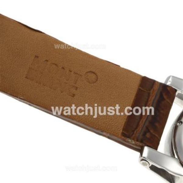 Montblanc Flyback Working Chronograph with White Dial-Brown Leather Strap