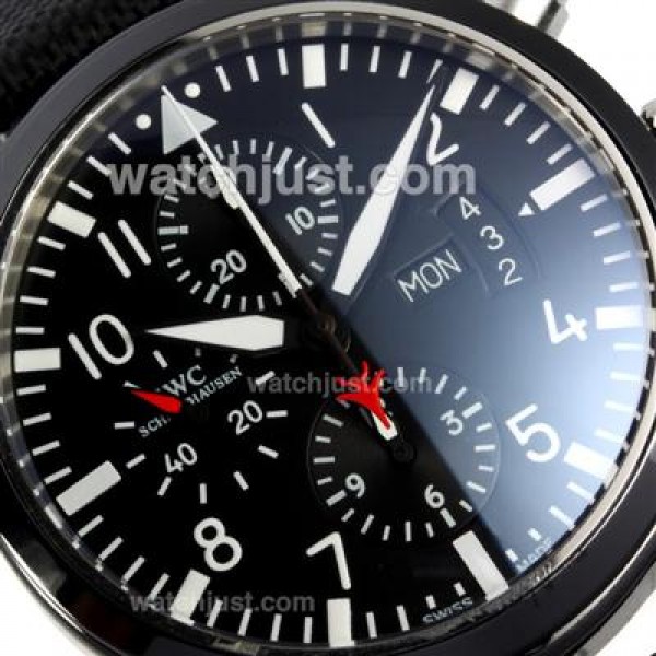 IWC 3789 Top Gun Pilot Chrono Swiss Valjoux 7750 Movement-Full Ceramic Case with Black Dial