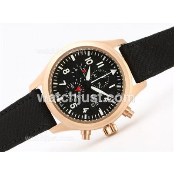 IWC 3789 Top Gun Pilot Working Chrono 18K Gold Case-Same Chassis As 7750 Version-High Quality