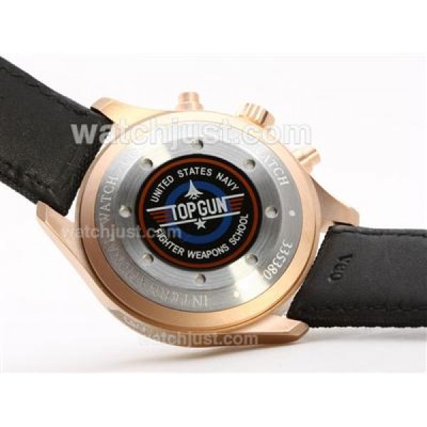IWC 3789 Top Gun Pilot Working Chrono 18K Gold Case-Same Chassis As 7750 Version-High Quality