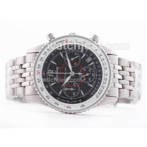 Breitling Montbrillant Working Chronograph Black Dial-Lady Size